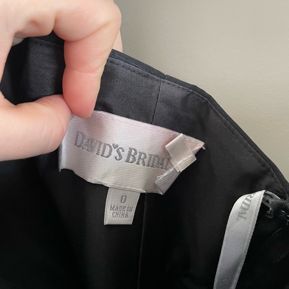 David's Bridal // Black Strapless Chiffon Dress - Picture 5 of 6